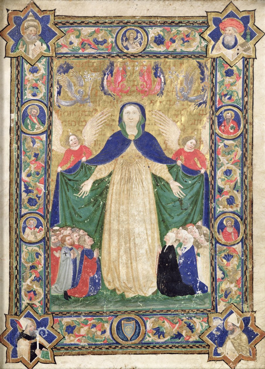 Virgin of the Misericordia, Frontispiece from a Book of the Scuola della Trinita dei Frati Teutonici, 1422 by Cristoforo Cortese