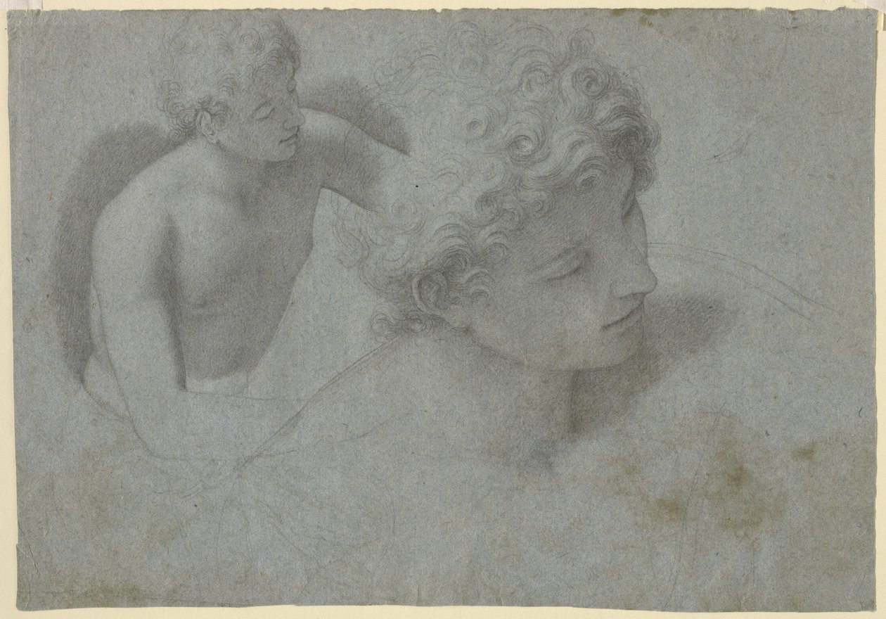 Two studies of a youth, c.1600-10 by Cristoforo Roncalli