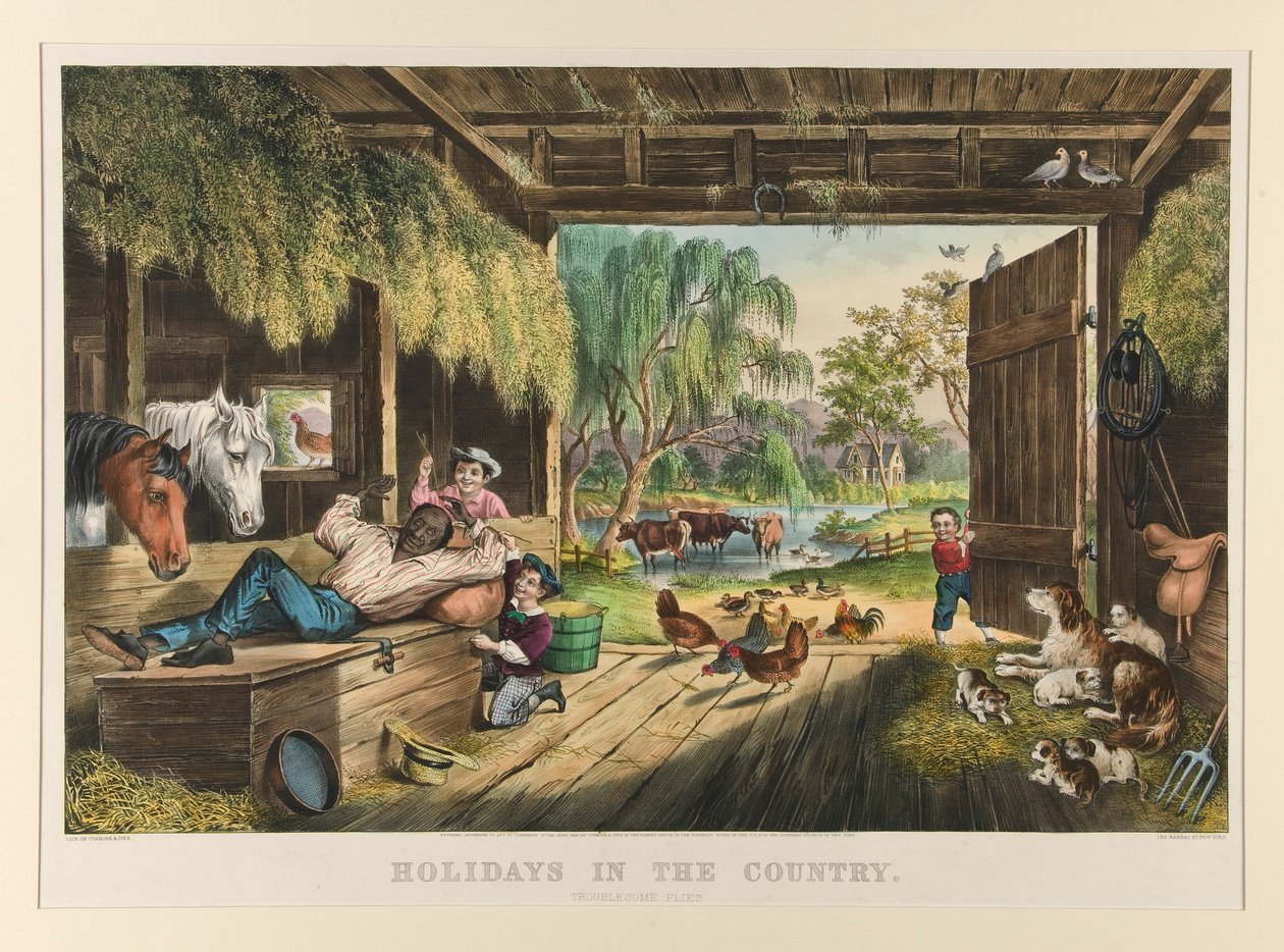 Holidays in the Country; Troublesome Flies by Currier and Ives