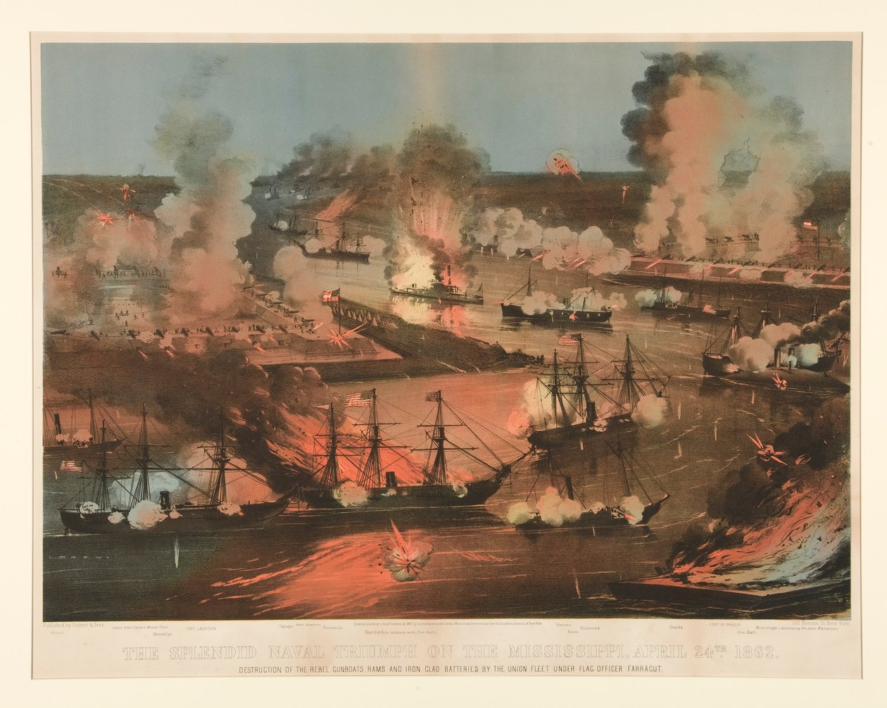 Splendid Naval Triumph of the Mississippi by Currier and Ives