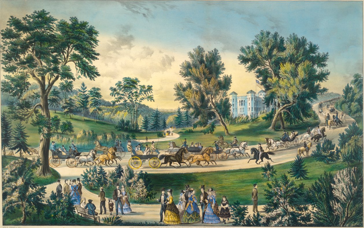 The Grand Drive, Central Park N.Y. by Currier and Ives