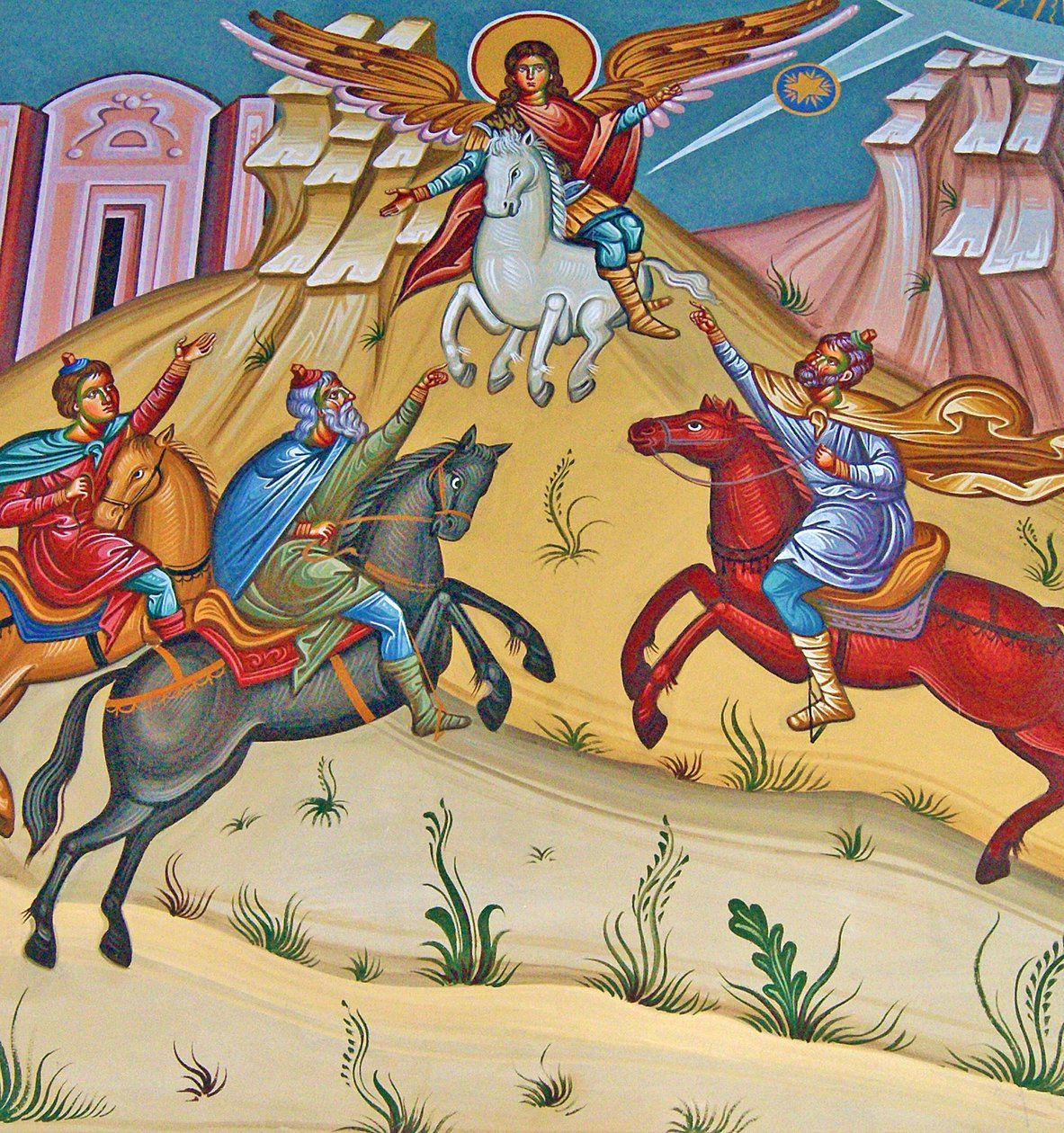 The Archangel Michael on a White Horse Seeing Off Turk Invaders, Cyprus by Cypriot
