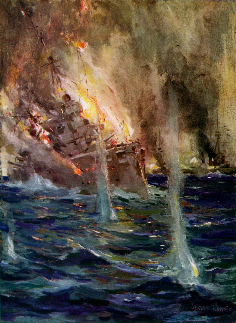 World War I - The Sinking of the Gneisenau by Cyrus Cuneo