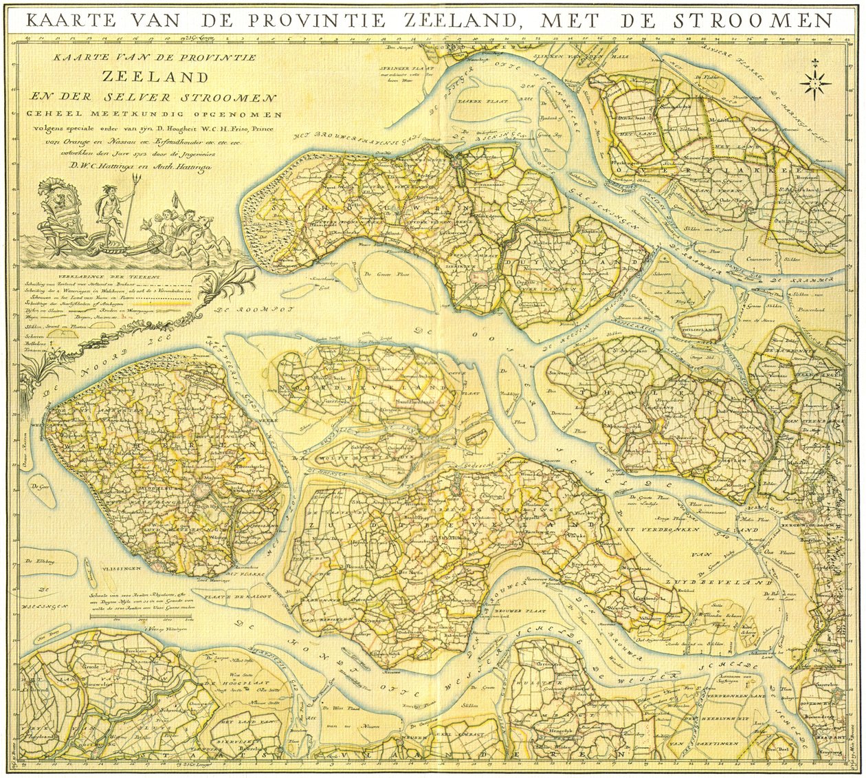 Map of Zeeland, Northern Part by DWC and A Hattinga