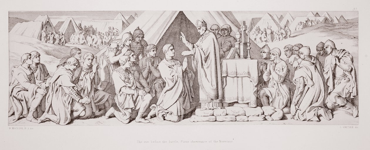 The eve before the battle, pious observance of the Normans, from 