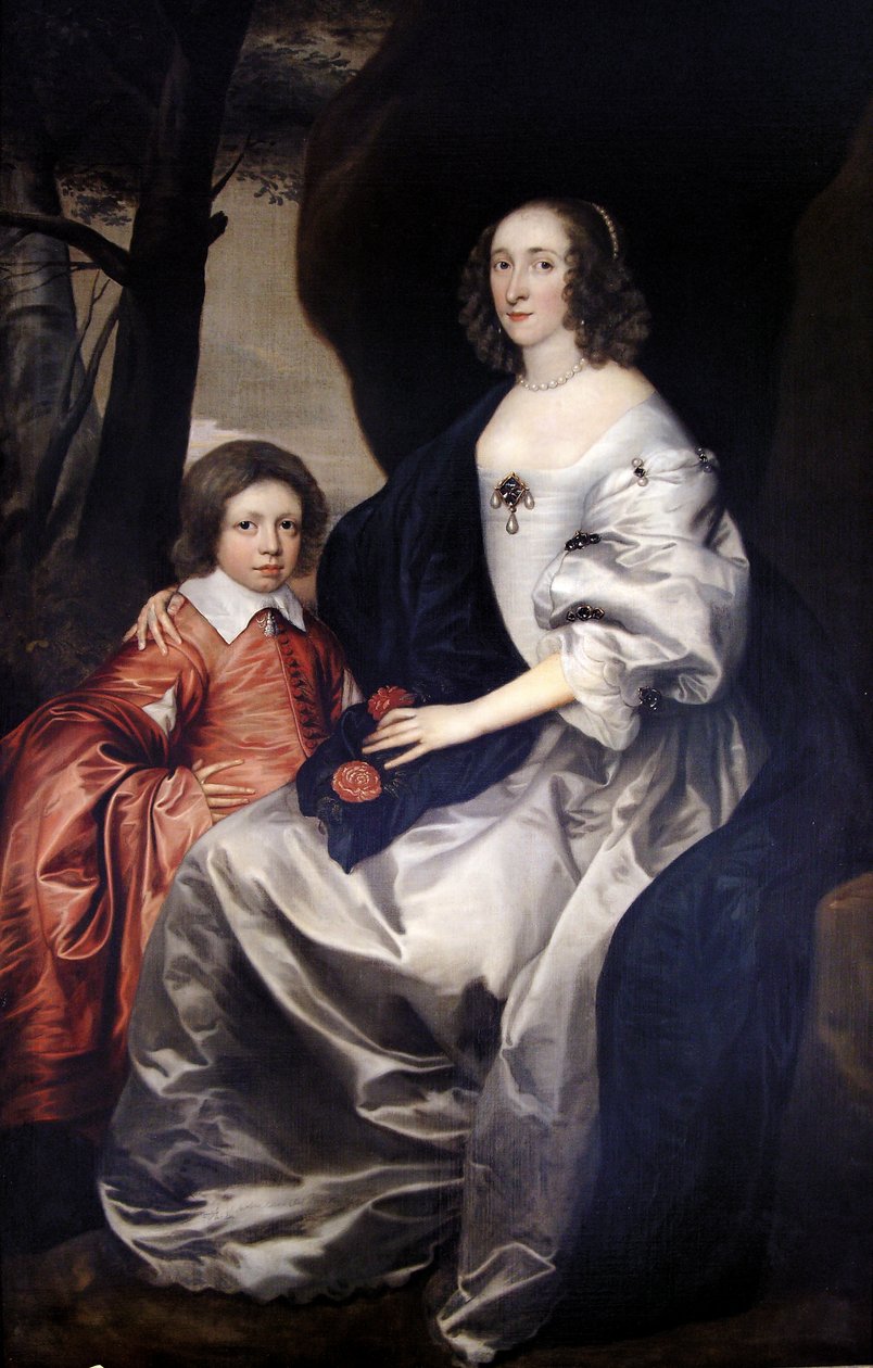 John Manners as a boy with his mother Frances, Countess of Rutland, c.1646 by Daniel Mytens