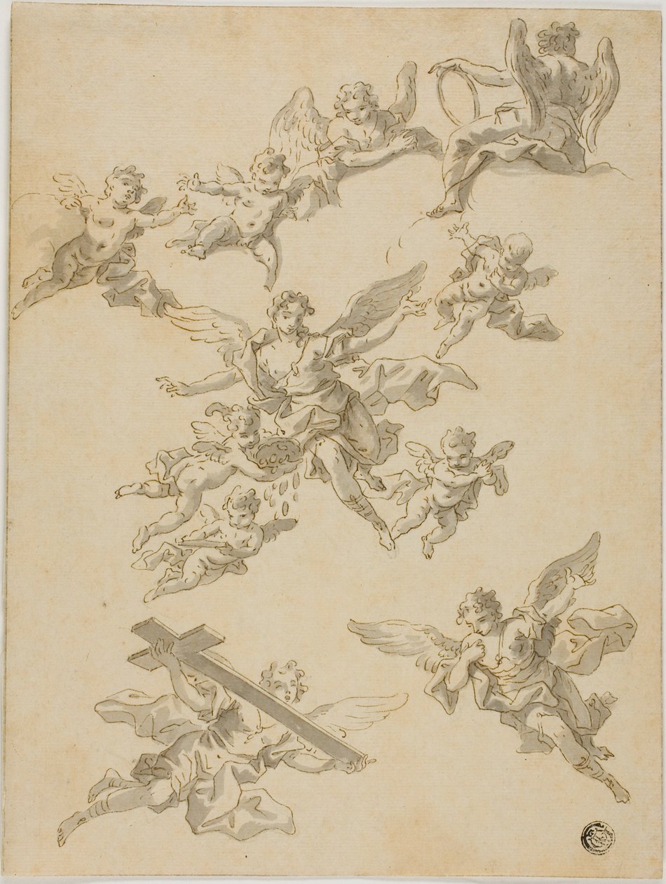 Sketches of Angels and Putti by Daniel Gran