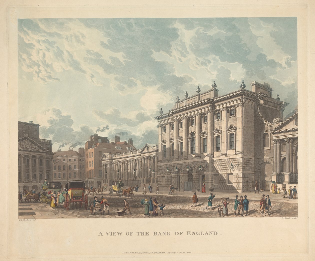 A View of the Bank of England by Daniel Havell