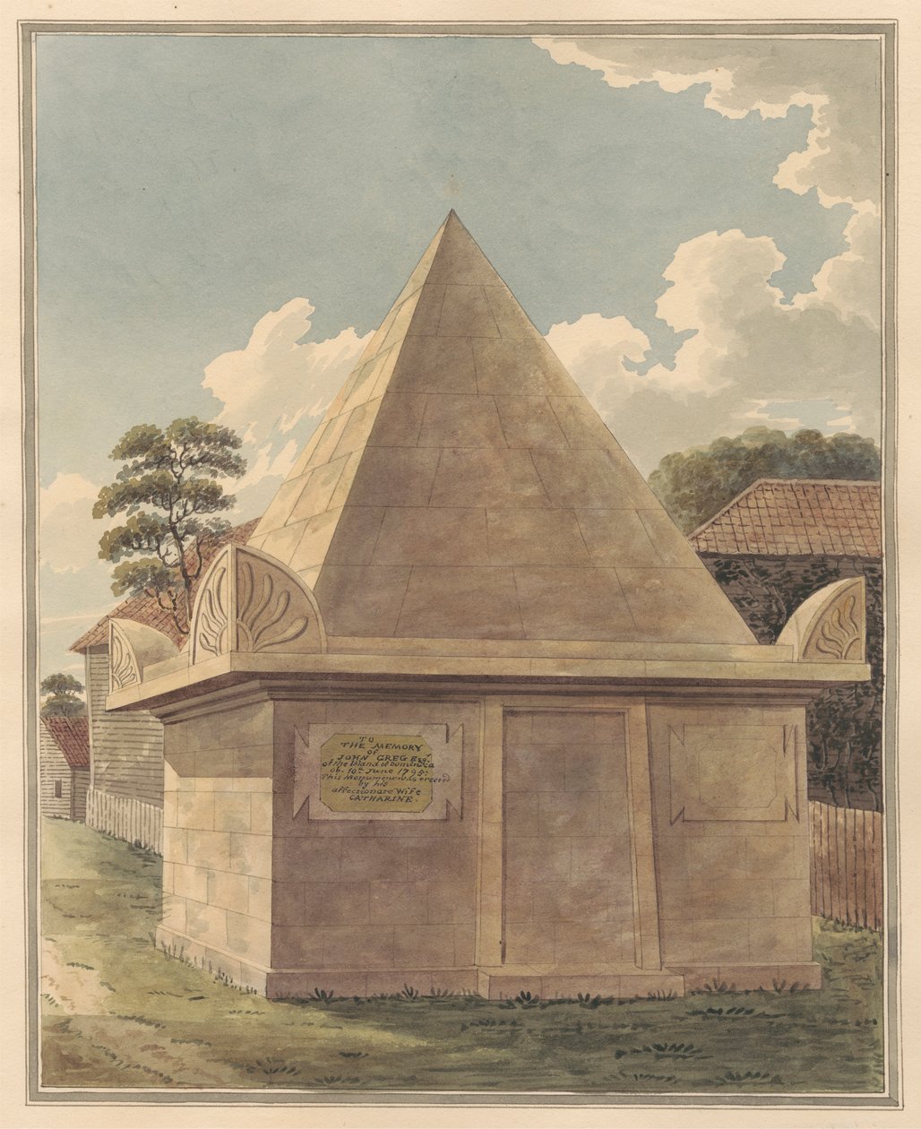 Tomb of John Greg from Hampton Churchyard by Daniel Lysons