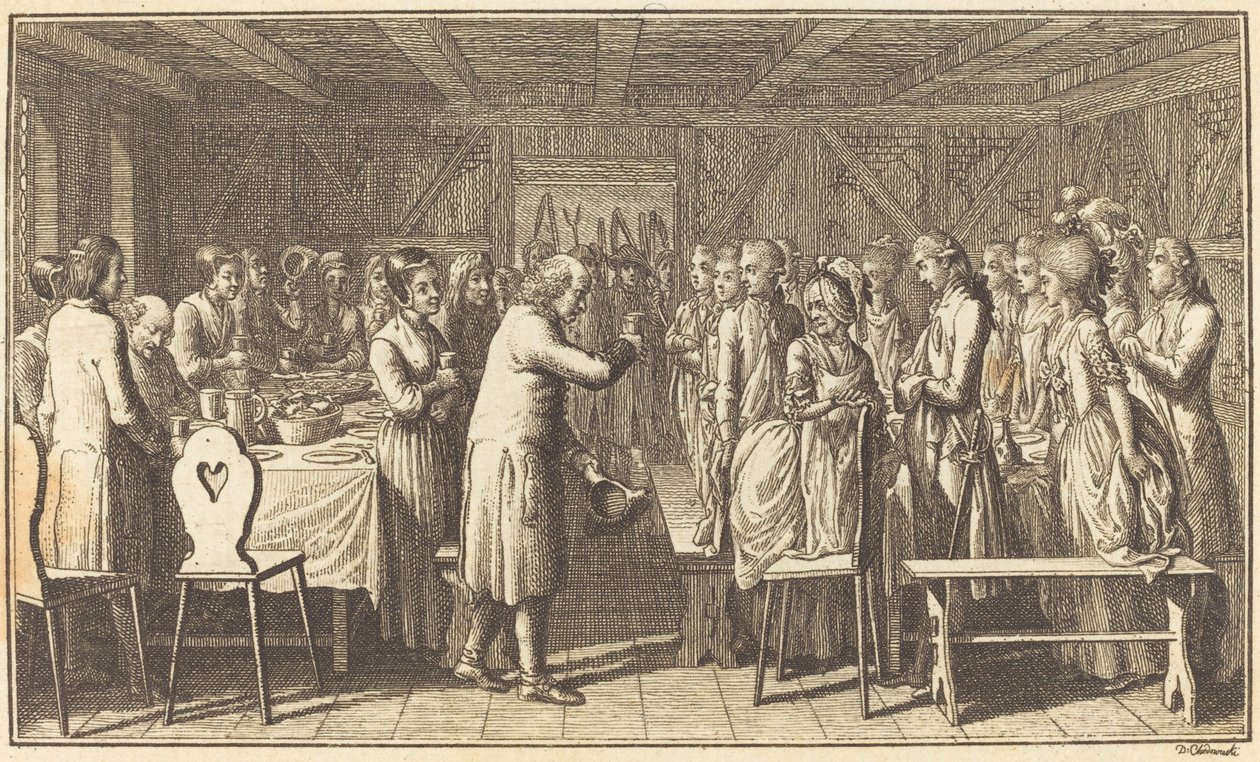 A Welcome Guest by Daniel Nikolaus Chodowiecki