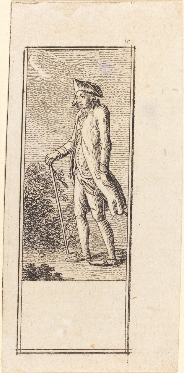 Young Man with Cane by Daniel Nikolaus Chodowiecki