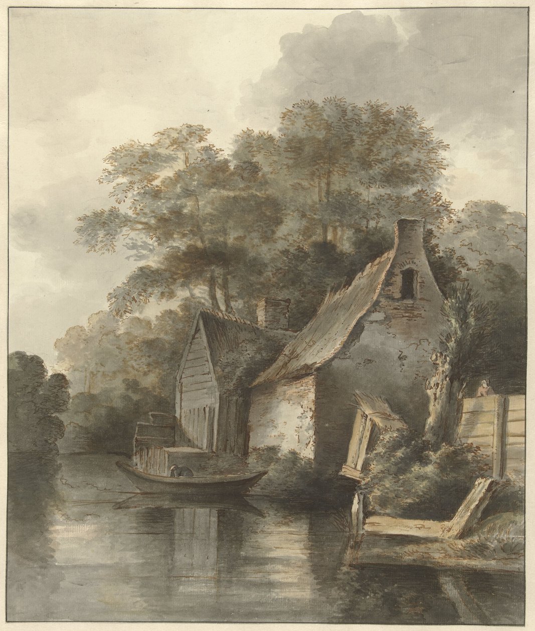 Houses by a Canal by Daniël Kerkhoff