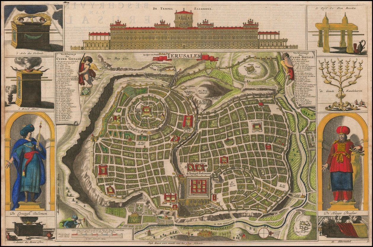 1690s Map of Jerusalem by Daniël Stopendaal