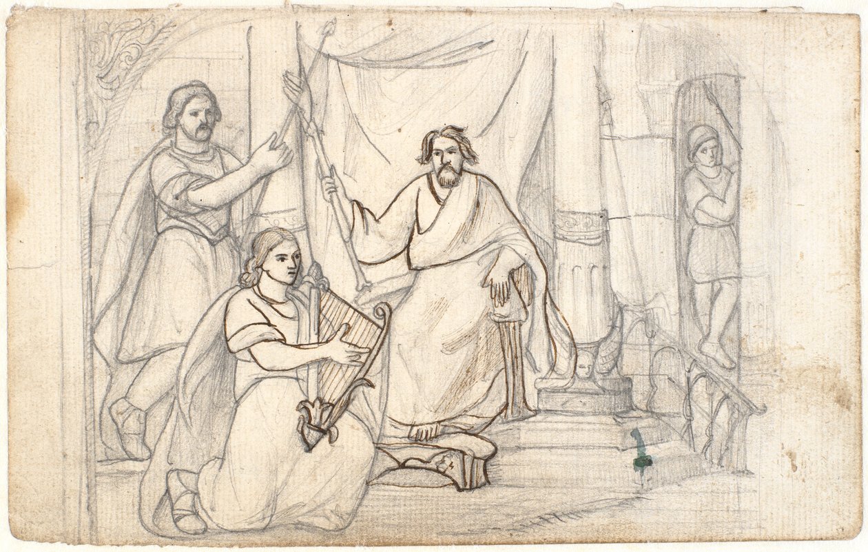 David Playing the Harp for Saul by Dankvart Dreyer