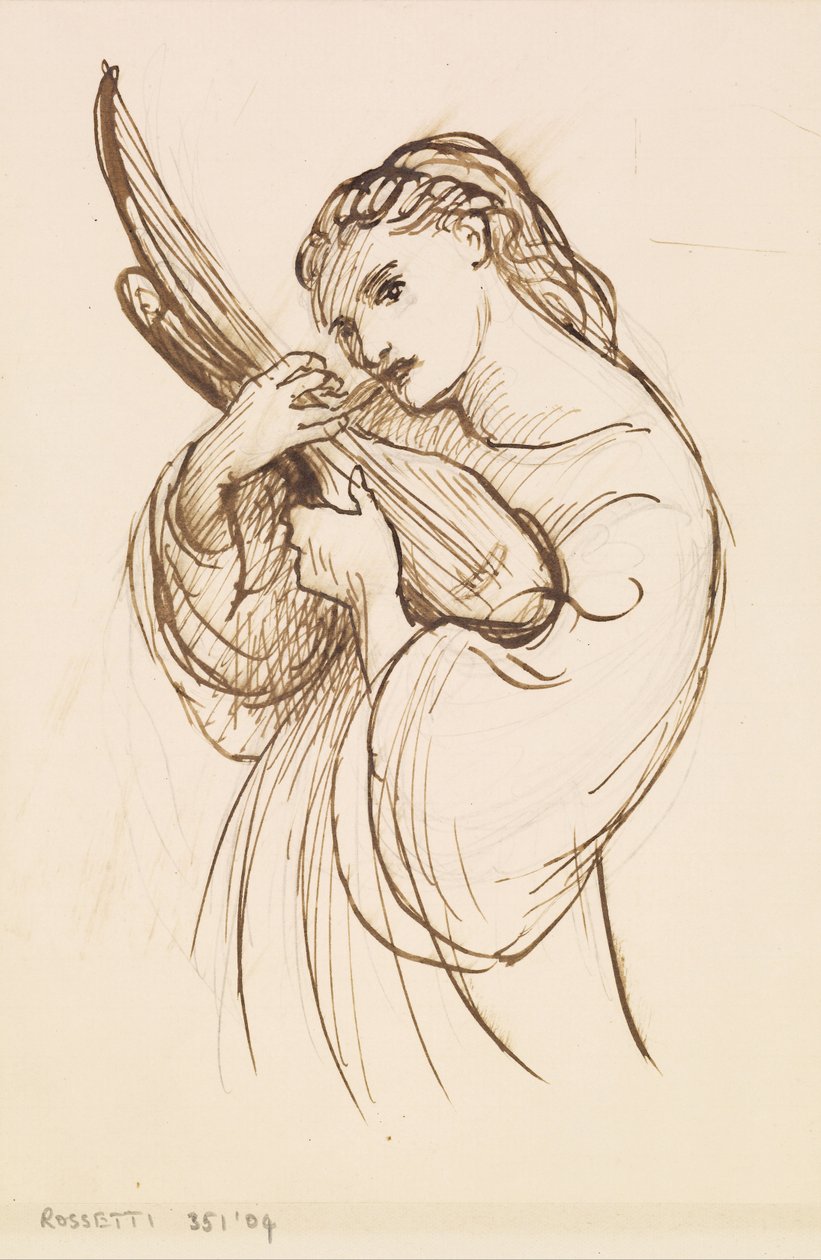 Girl with a Musical Instrument by Dante Gabriel Charles Rossetti