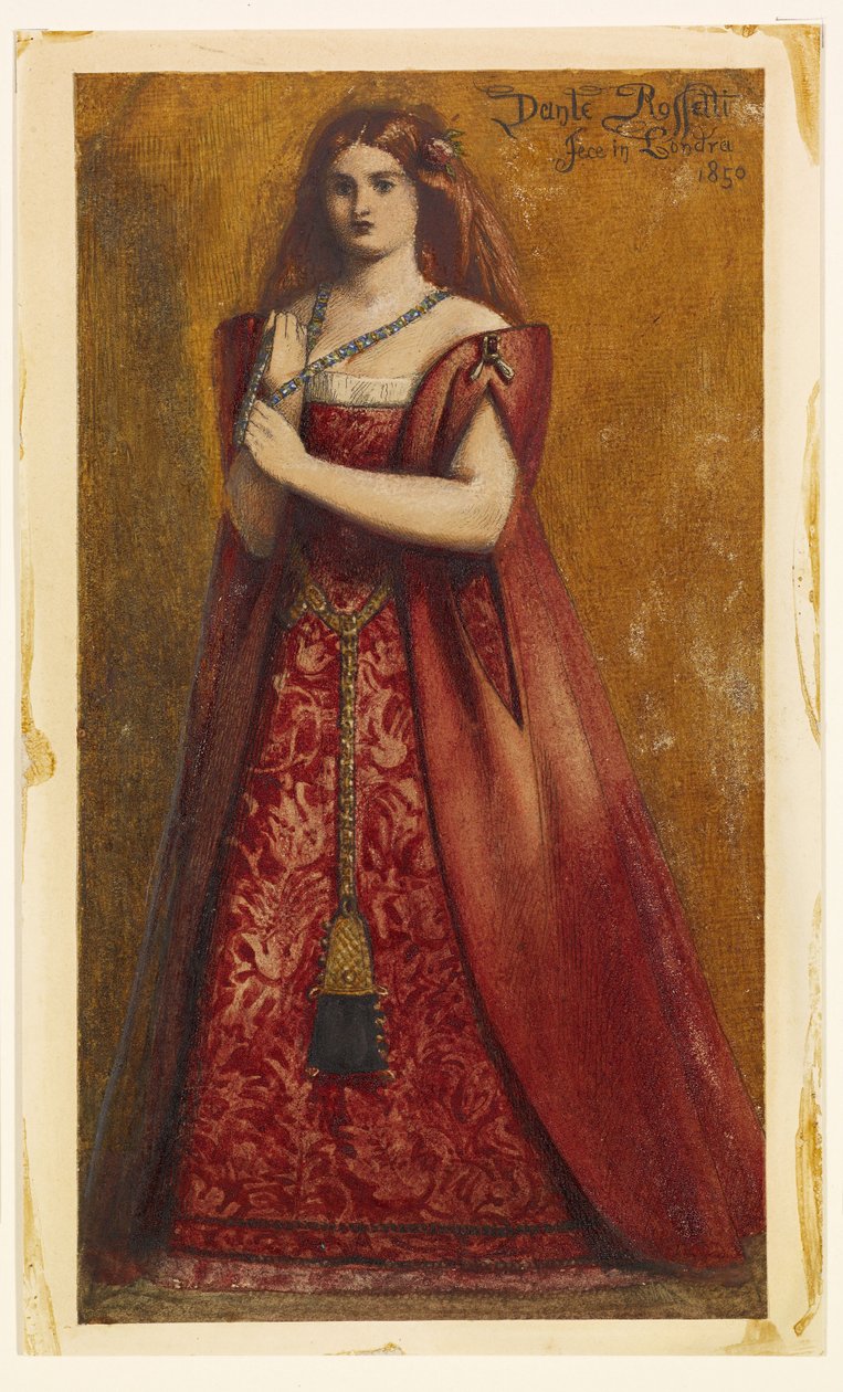 Dressed in Red by Dante Gabriel Rossetti