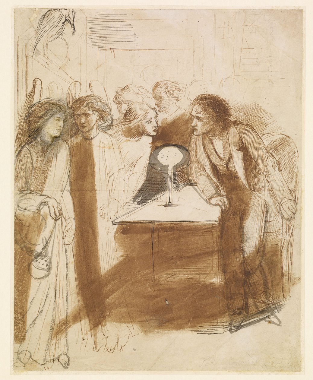 The Raven - Angel Footfalls by Dante Gabriel Rossetti