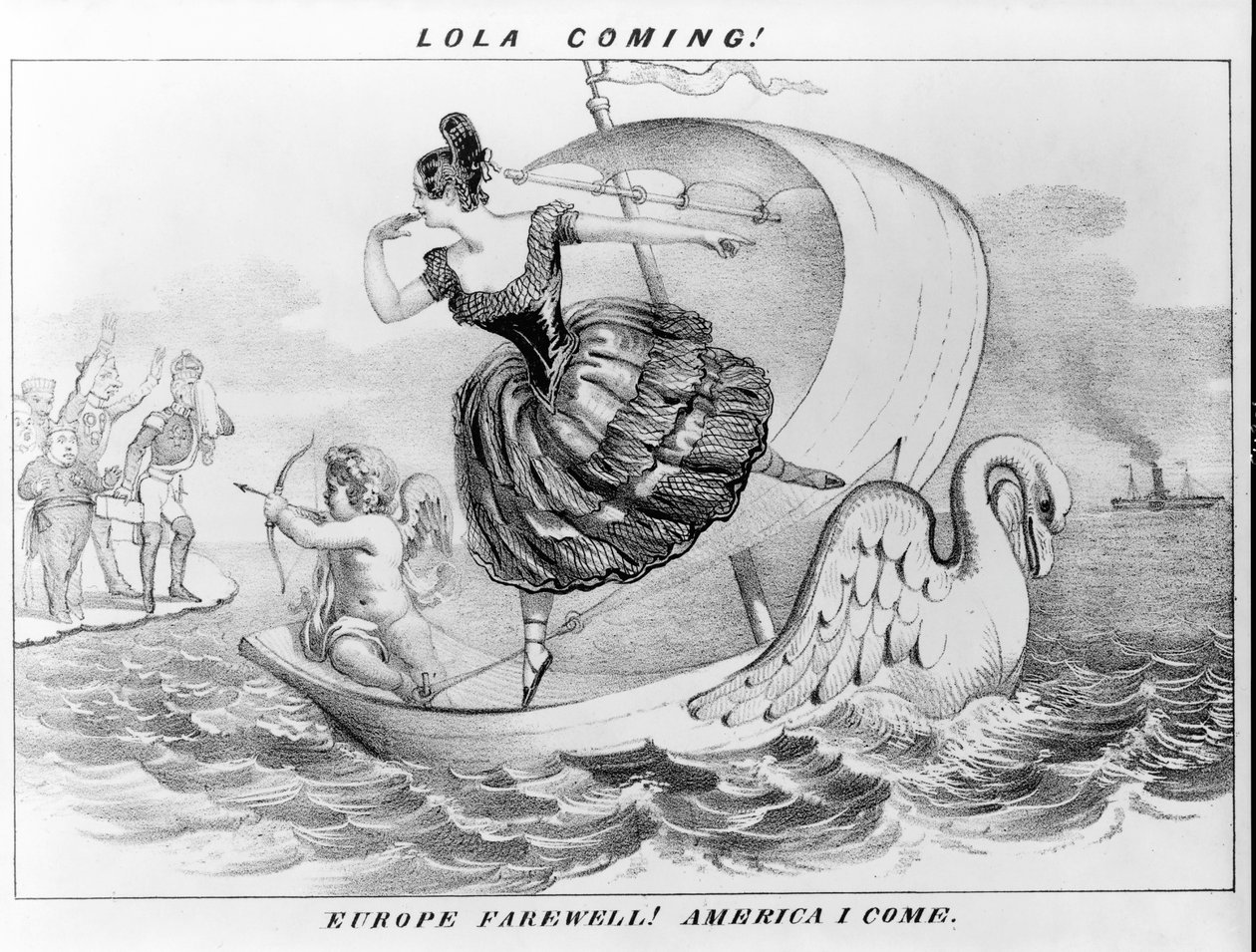 Lola Coming! Europe Farewell! America I Come. by David Claypoole Johnston