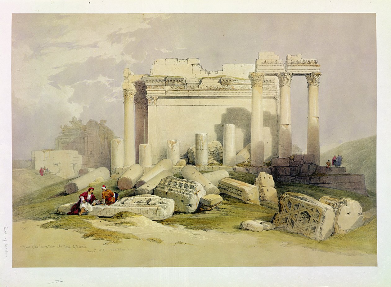 Ruins of the Eastern Portico of the Temple of Baalbec, May 6th 1839, Plate 83 from Volume II of 