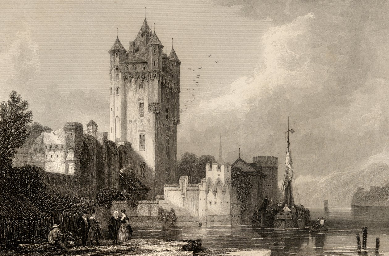 The Gothic Towers of Ellfield, engraved by E.I. Roberts, illustration from 