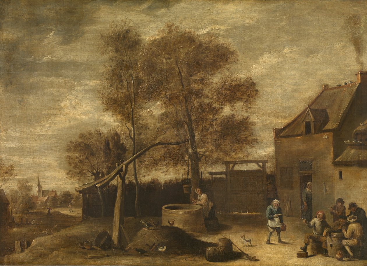 In the Farmyard by David Teniers the Younger