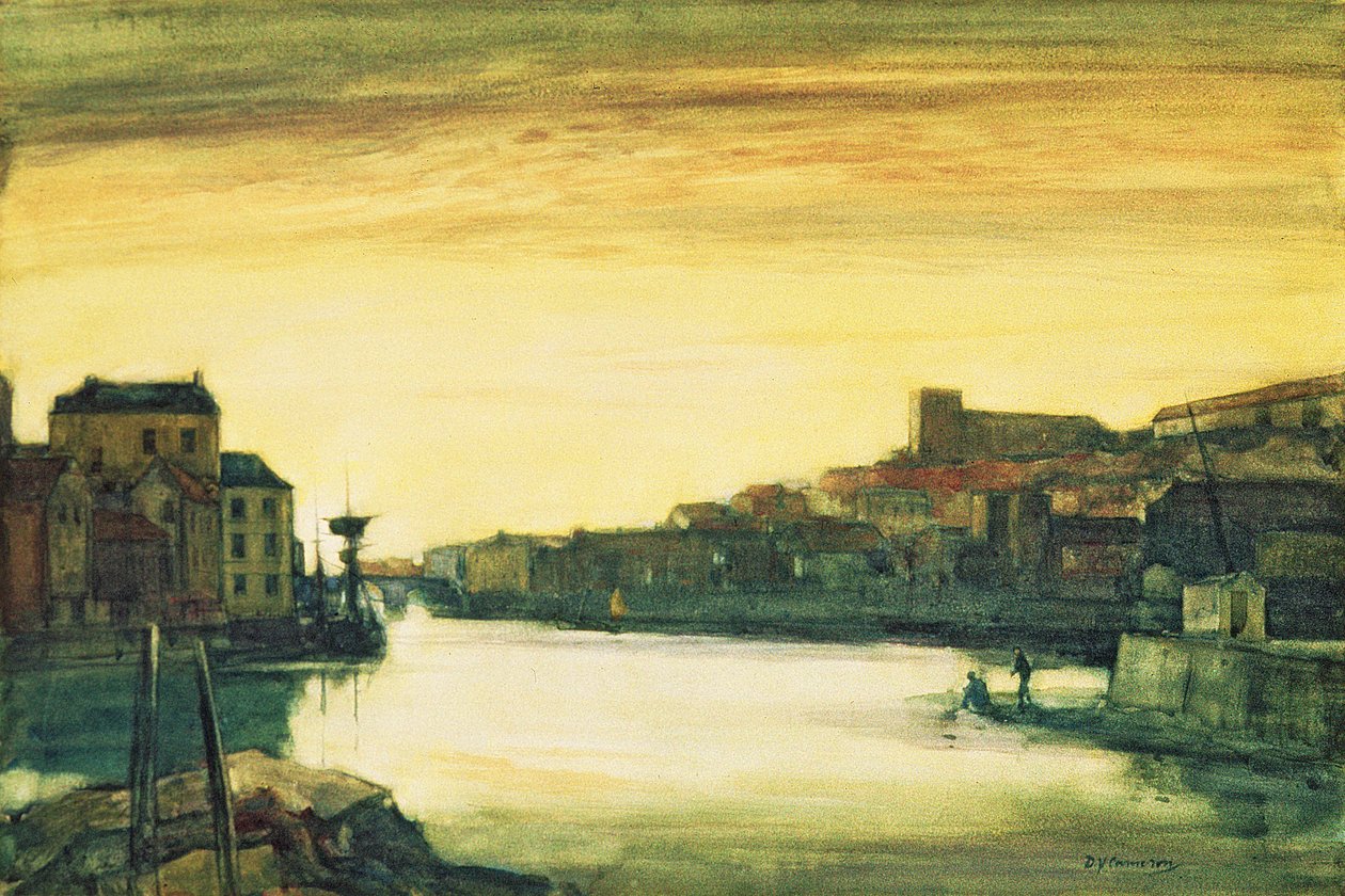 Whitby: Port Scene by David Young Cameron