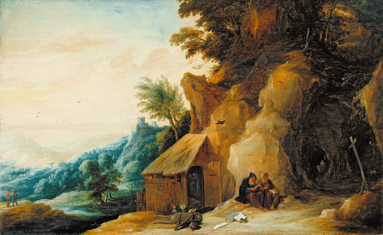 Saints Anthony and Paul in a Landscape, c.1636-38 by David Teniers the Younger