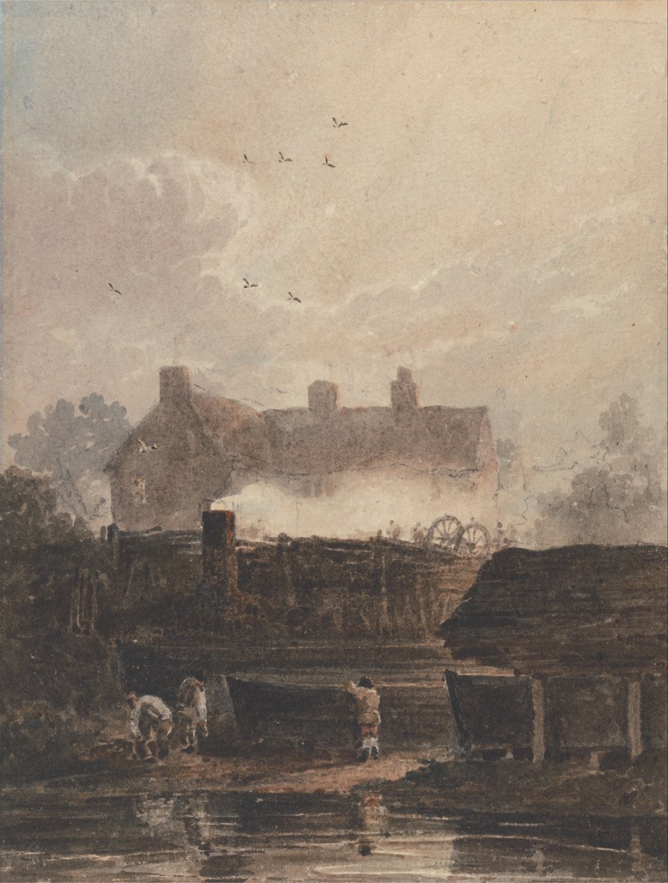 Boat Building - Dockyard at Birmingham by David Cox