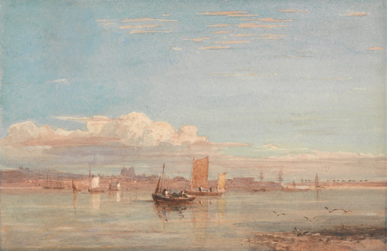 Greenwich Hospital from Woolwich Reach by David Cox