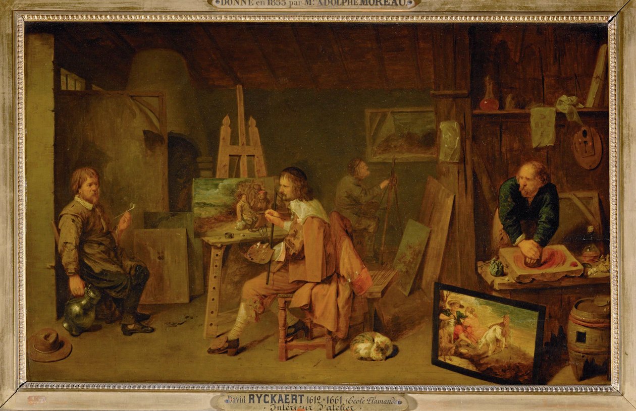 Painters in Their Studio by David III Ryckaert