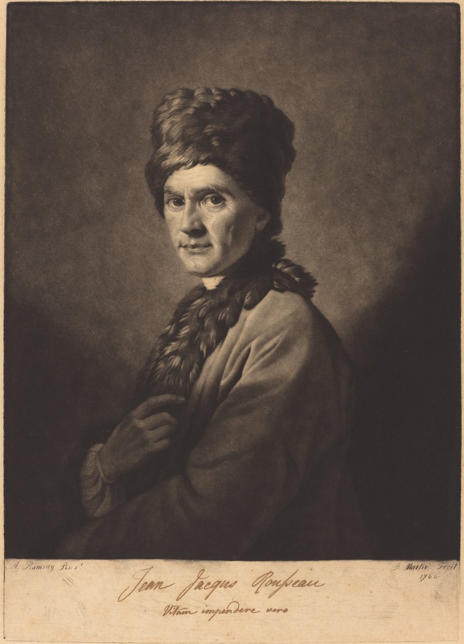 Jean Jacques Rousseau by David Martin after Allan Ramsay