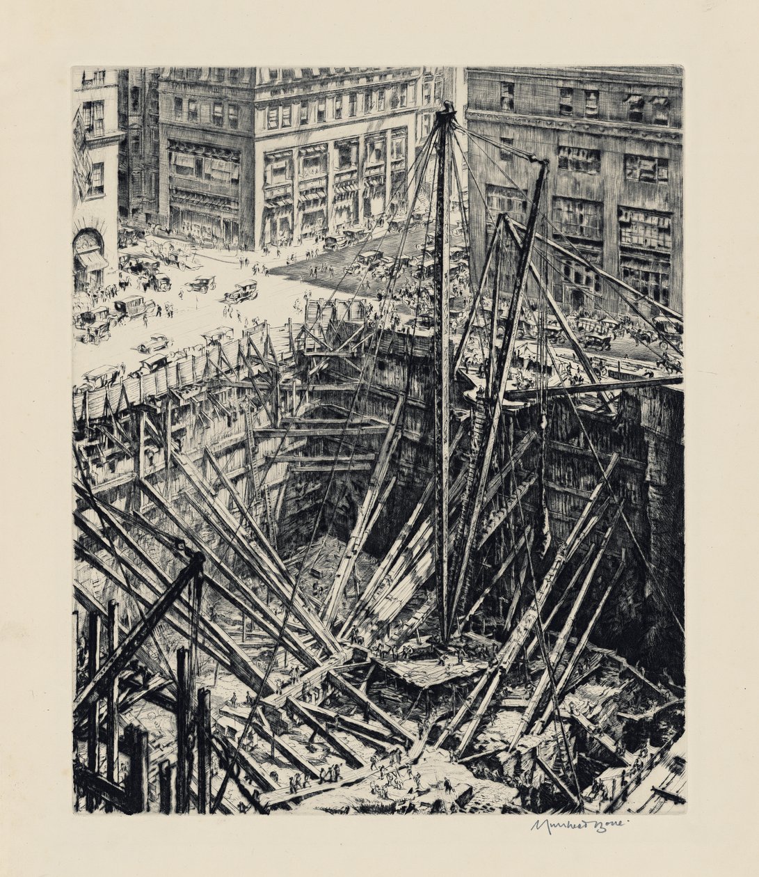 A Manhattan Excavation by David Muirhead Bone
