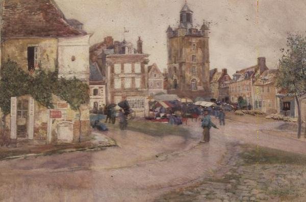 Market Day at Genilly, France by David Murray