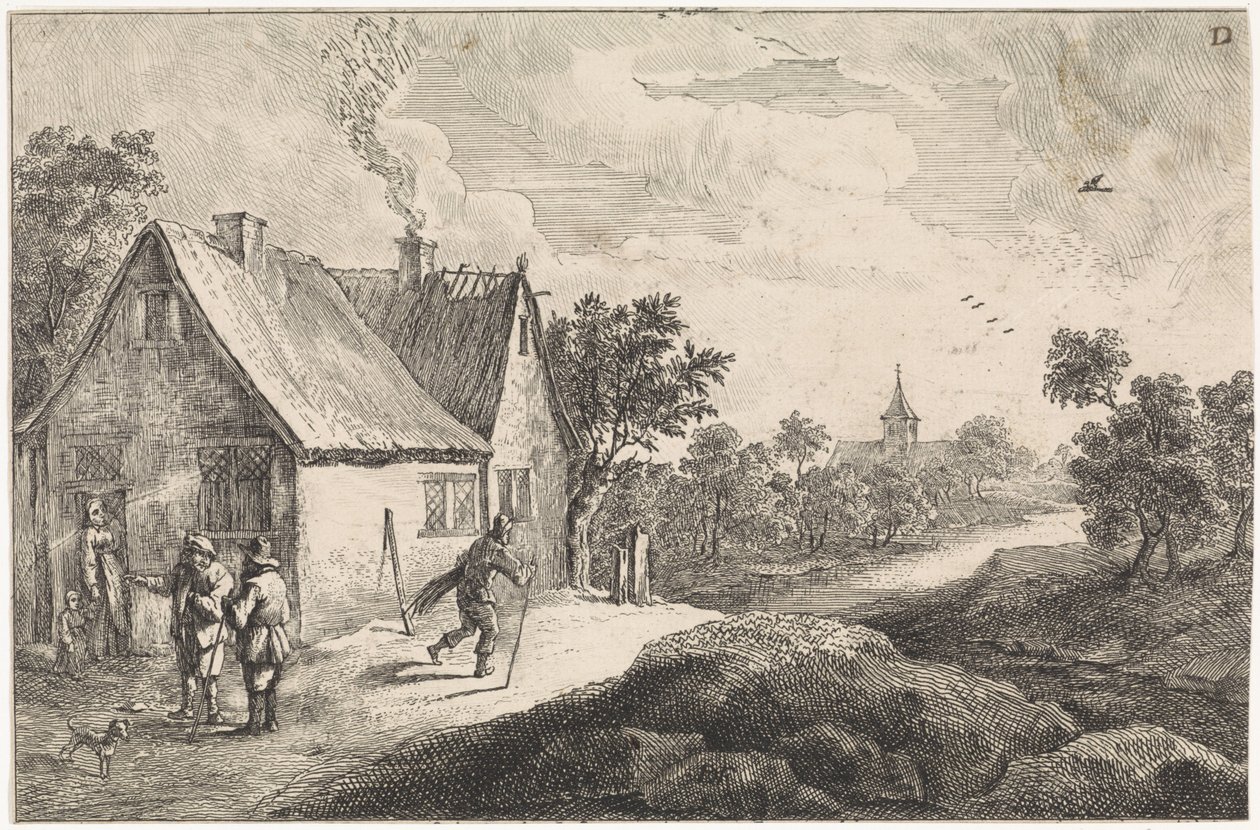 Peasant Hamlet with Figures by David Teniers (II)