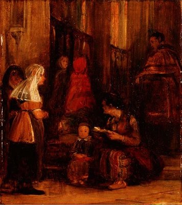 Seven Figures in a Church by David Wilkie