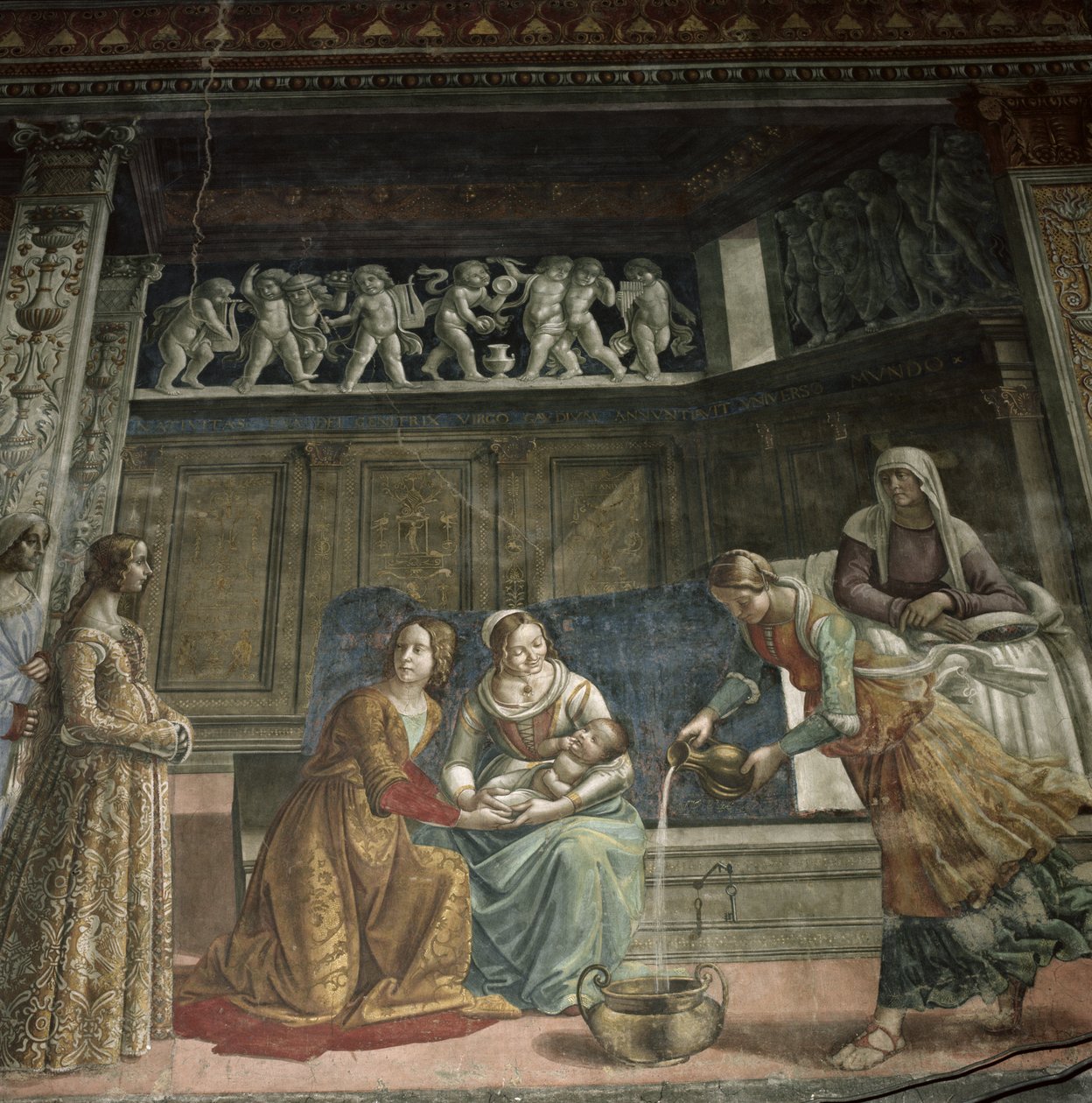 The Birth of the Virgin (detail) by Domenico Ghirlandaio
