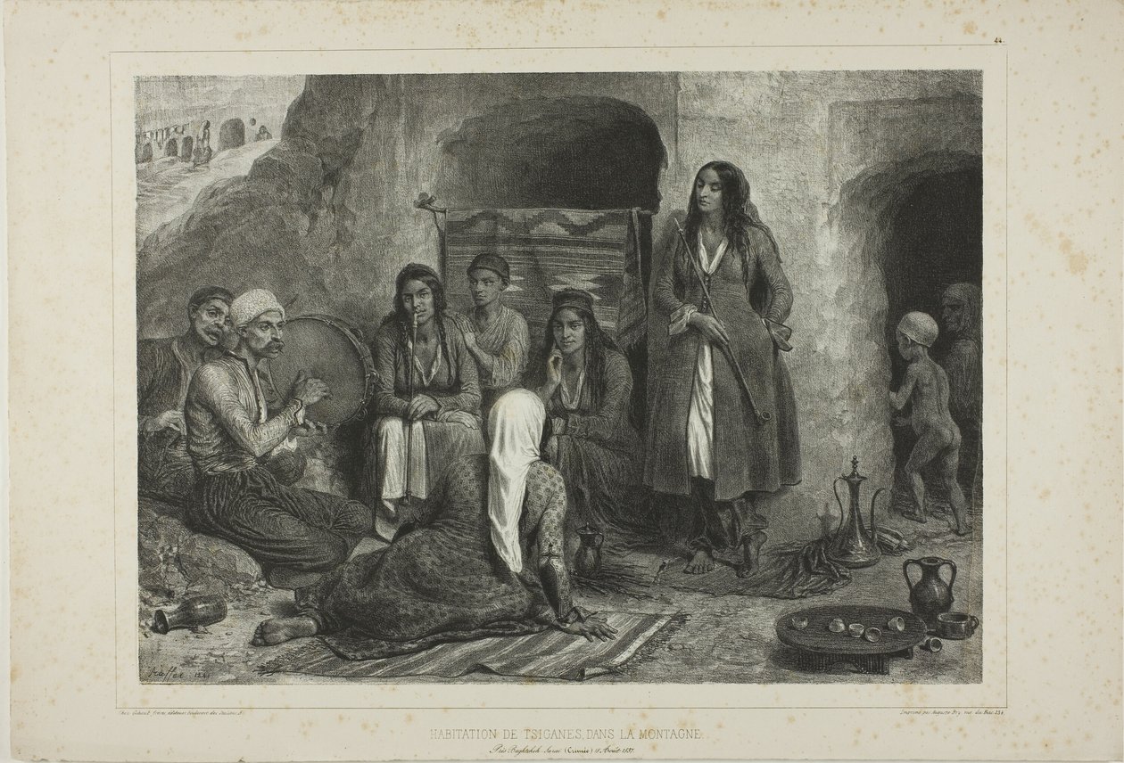 Gypsies Mountain Dwelling by Denis Auguste Marie Raffet