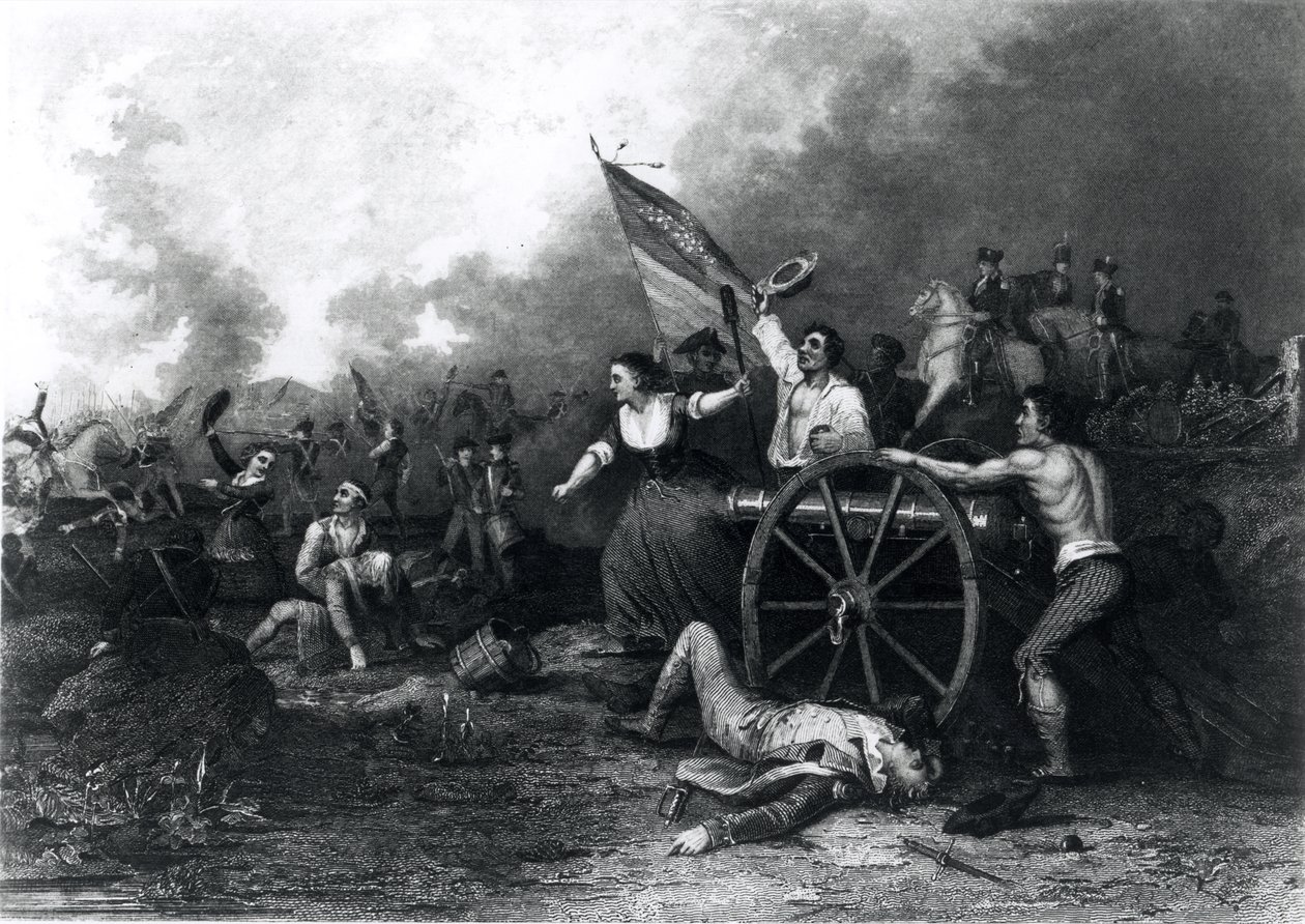 Moll Pitcher at the Battle of Monmouth, 28th June 1778, engraved by J. Rogers by Dennis Malone Carter