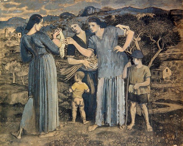 Mothers and Children in Landscape by Derwent Lees