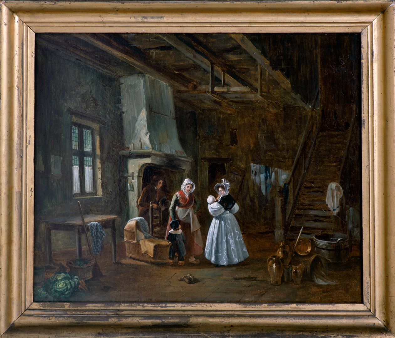 Interior with figures by Desire Donny