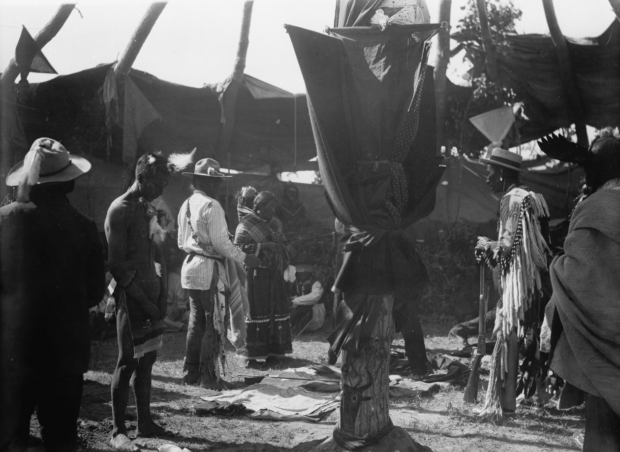 Receiving Presents After a Three Days Fast in the Medicine Lodge, c.1907 by Detroit Publishing Co.