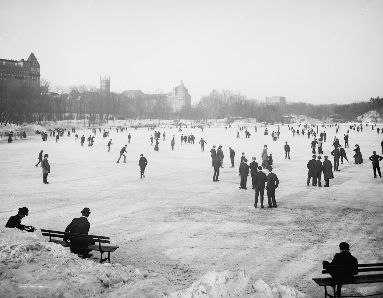 Skating in Central Park, New York, c.1900-06 by Detroit Publishing Co.