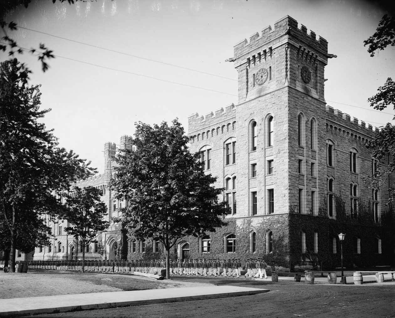 The Academic Building, Cadets Returning from Mess, West Point, N.Y., c.1900-15 by Detroit Publishing Co.