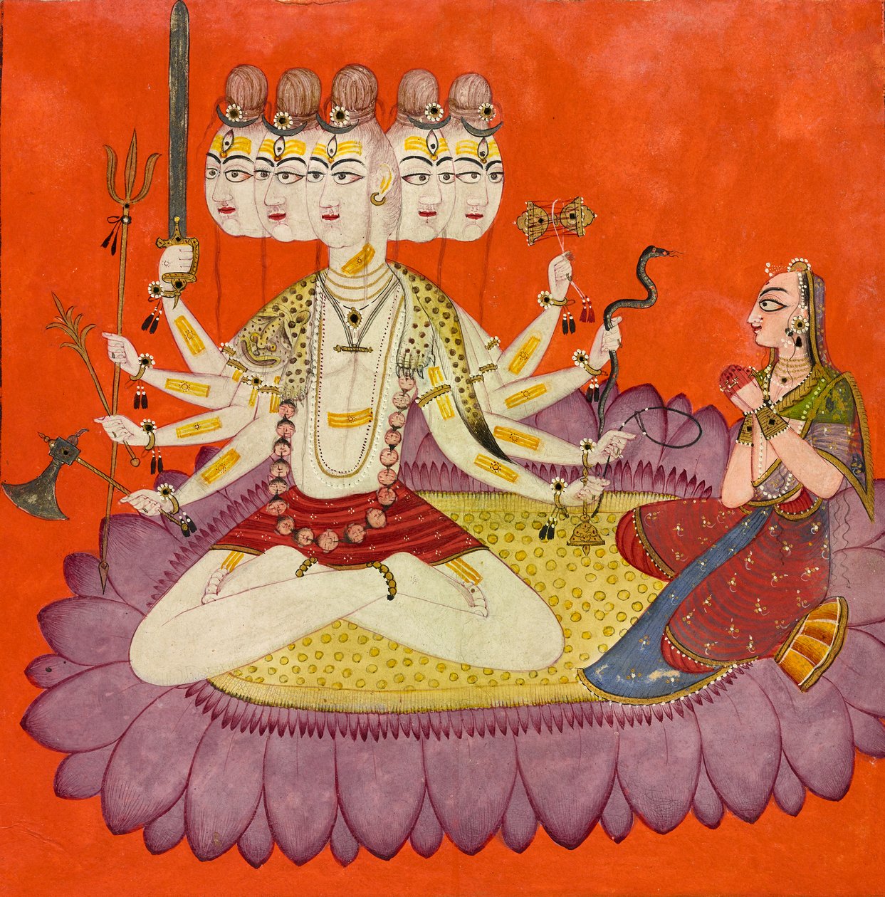 Sadashiva Worshipped by Parvati by Devidasa