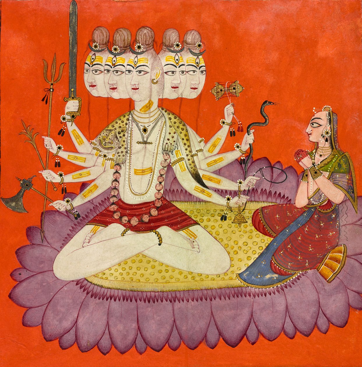 Sadashiva Worshipped by Parvati, ca. 1690 by Devidasa