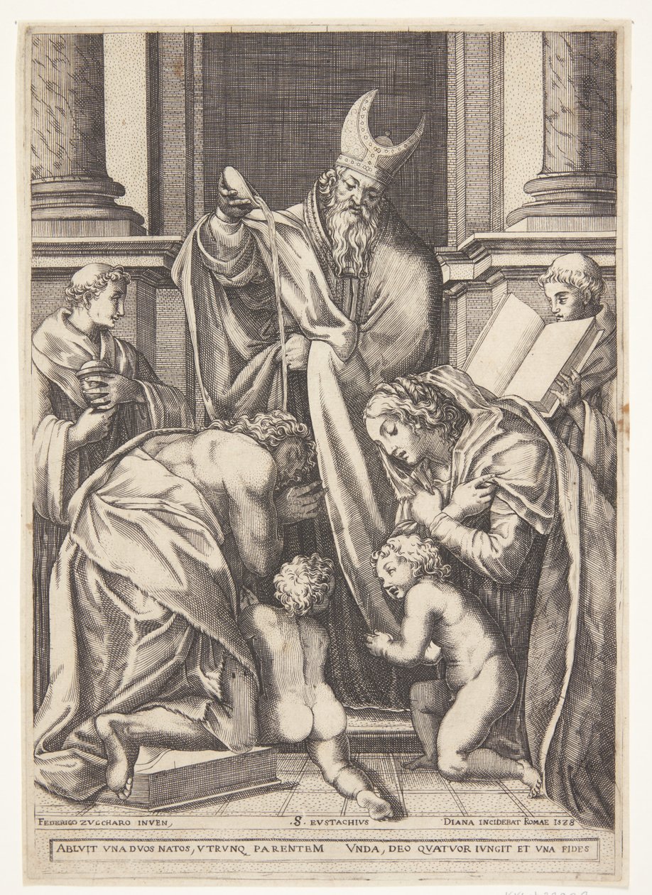 The Holy Eustace is Baptized by Diana Scultori