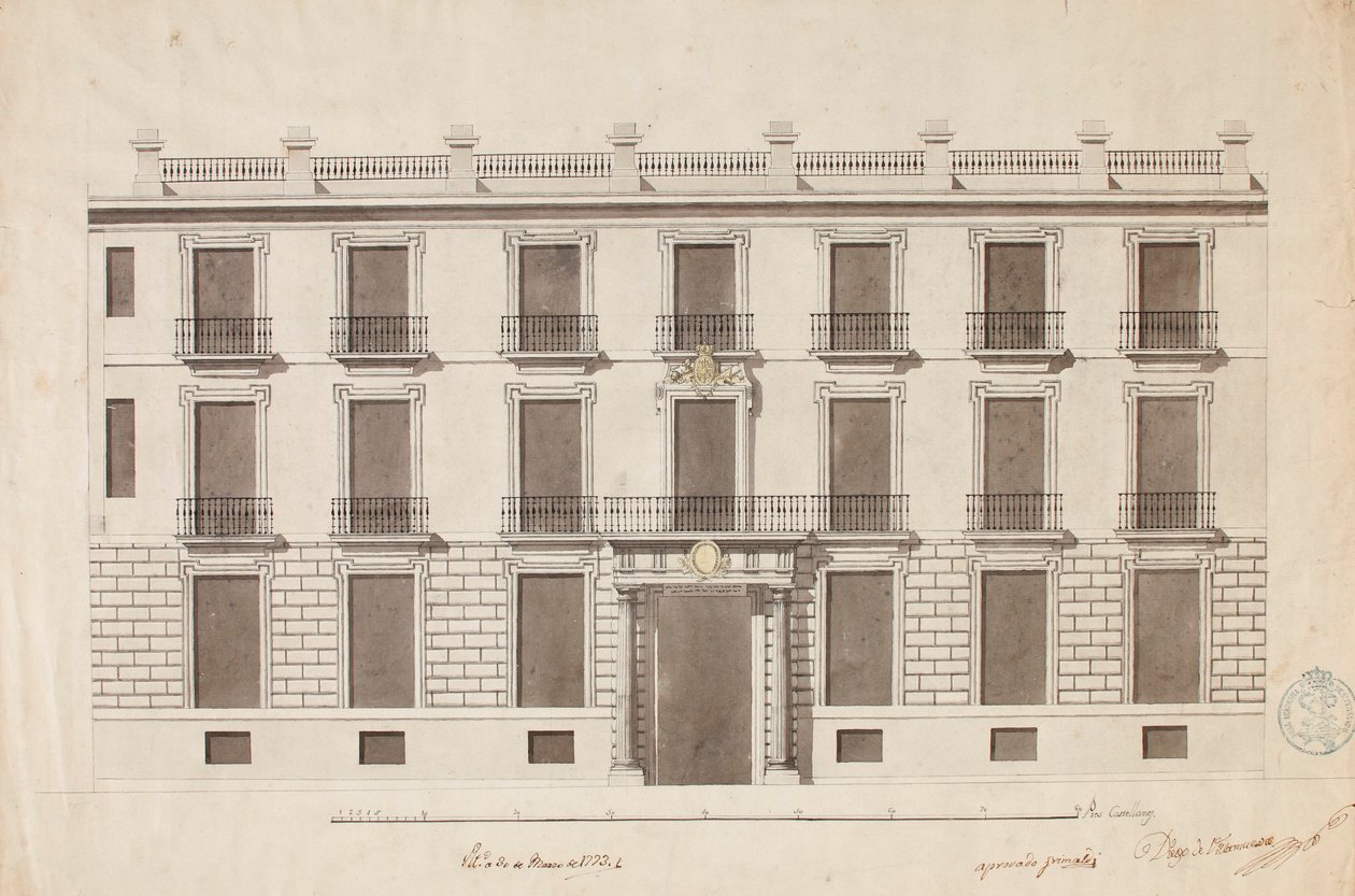 Facade of the Royal Academy of Fine Arts of San Fernando by Diego de Villanueva