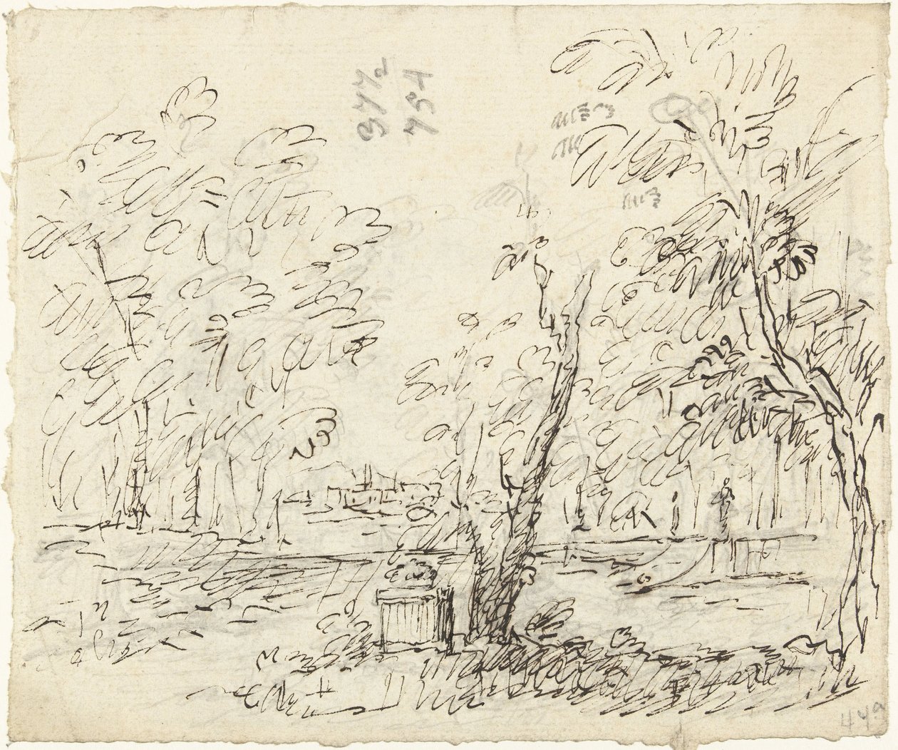 Garden with Staircase and Statues by Dionys van Nijmegen (possibly)