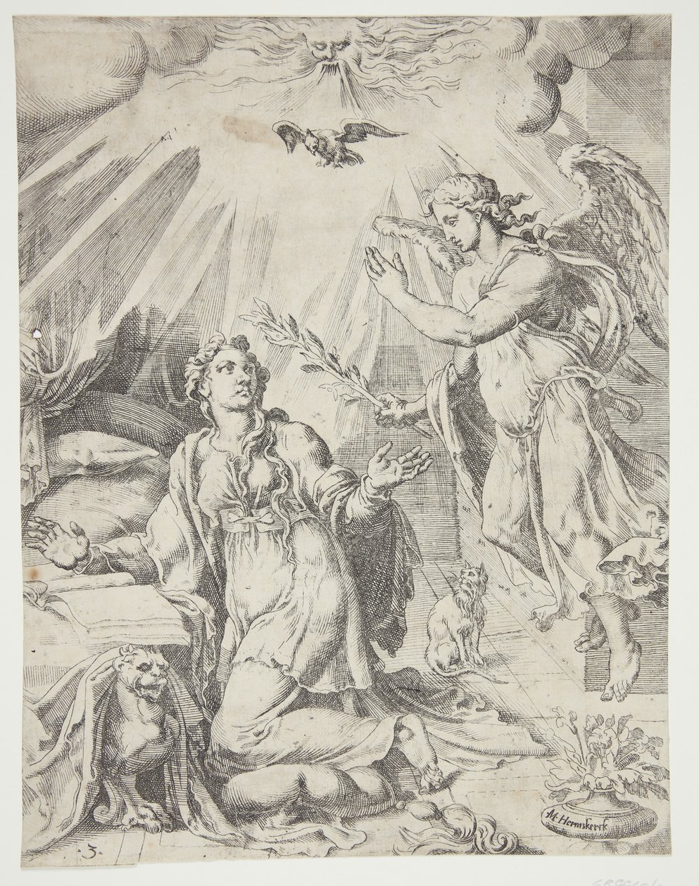The Annunciation by Dirck Volckertsz. Coornhert