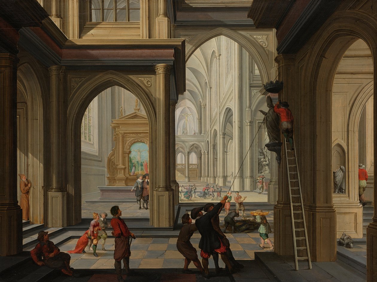 Iconoclasts in a Church by Dirk van Delen
